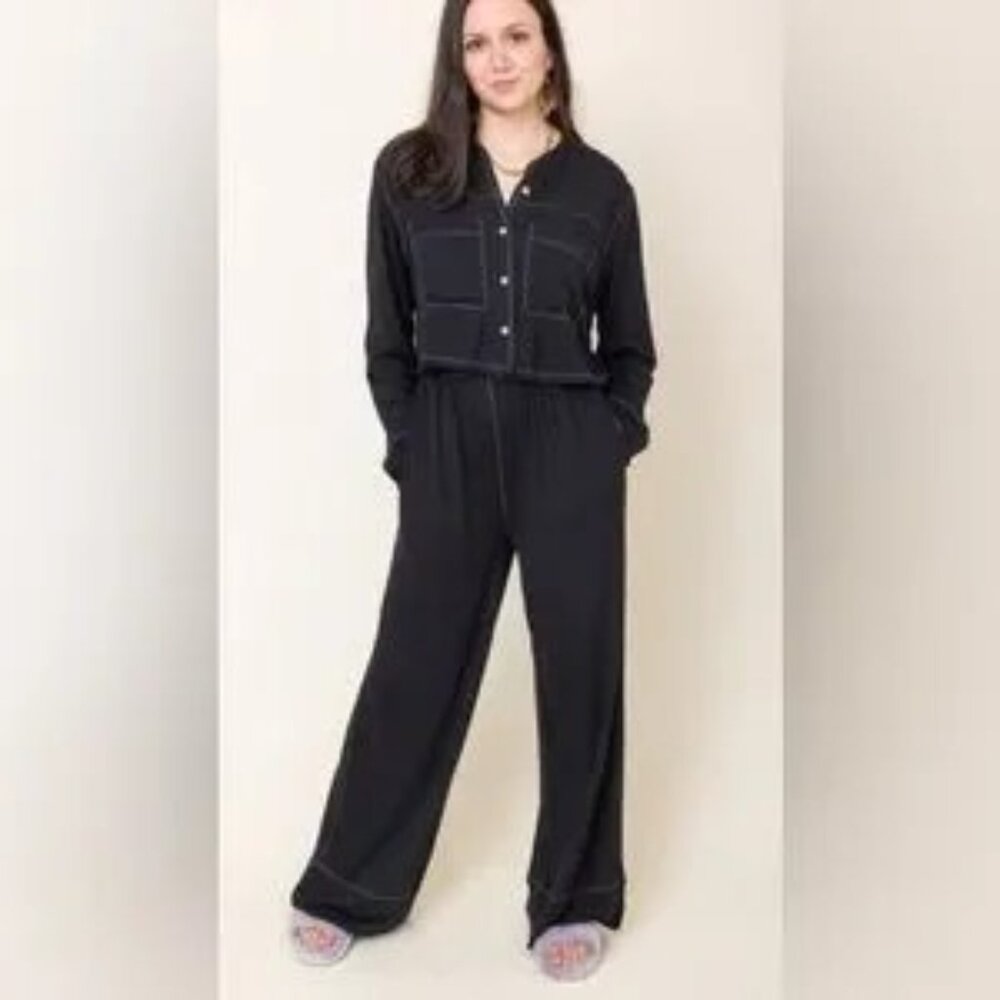 Free People Essential Knit Pajamas Soft Knit 2 Piece Set Size XS